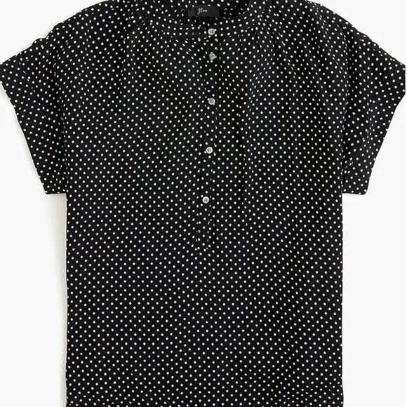 J.Crew Drapey Popover Shirt in Dots - Picture 2 of 9